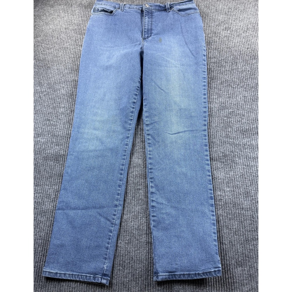 Gloria Vanderbilt Jeans Womens 14L Blue Med Wash High‎ Rise Straight 31x30